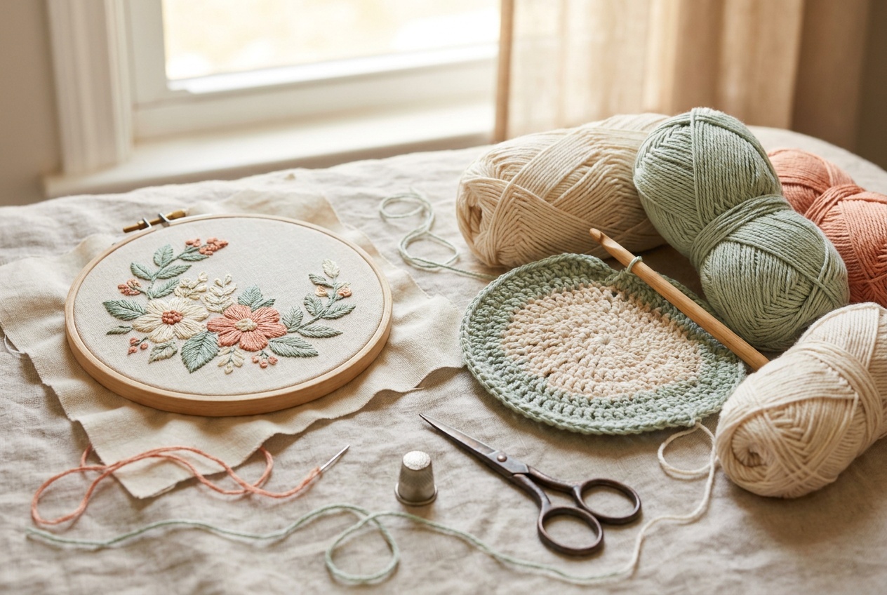 Curso de Crochet, bordado y dos agujas